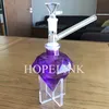 8.66" Diamond Shape Glass Water Pipes Smoking Hookahs for Tobacco Coming with a Base Stand Assorted Colors