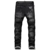Designer rippade jeans för män 2023 streetwear brev svarta jeans byxor gotiska punk stretchable hip hop dance byxor y231981