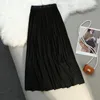 Skirts TIGENA Casual All-match Pleated Midi Long Skirt For Women 2023 Summer Korean Solid A Line High Waist Mid-length Female