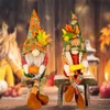 Kerstversiering Herfst Gnome Pompoen Zonnebloem Zweedse Elf Dwerg Pluche Ornamenten voor Huis Herfst Thanksgiving Decor 230907
