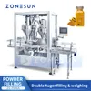 Zonesun Automatic Powder Filling Machine Dual Auger Filler Spice Coffee Protein Packing Equipment Check Winger ZS-FM6A