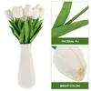 Декоративные цветы, 12 шт., ручная ваза, тюльпан, искусственная имитация тюльпанов, орнамент, искусственный белый декор, нежная невеста