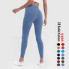Lycra tissu couleur unie femmes pantalons de yoga taille haute sport vêtements de sport leggings élastique fitness dame globale collants complets entraînement siz189g