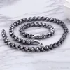 Mycket populära 60 cm långa skalle halsband för män rostfritt stål borstade polerade charm länk kedjor manliga gotiska smycken 2019260q