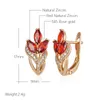 Boucles d'oreilles Kinel 585 couleur or Rose cristal feuille goutte pour femmes rouge naturel Zircon accessoires fête quotidien Vintage bijoux