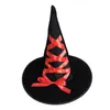 Sombreros de fiesta Sombrero de bruja de Halloween Cinta Mago Vestido de lujo Disfraz Accesorio de cosplay Suministros de mascarada para mujeres