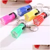 Nyckelringar lanyards ficklampa Keychain Pendant Creative Plum Blossom LED Key Chain Strong Light Keyring Mixed Color Drop Del Dhgarden Dhhjd