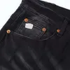 Mens amiirii mor kot pantolon moda erkek moda jean 2024 Demin markası anti -aging ince fit deliği kırma siyah sonbahar t1ci