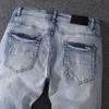 Pants Amiirii Purple Jeans Mens Fashion Jean 2024 Demin Mens Summer Fashion Brand Hole Elastic Slim Fit Casual DF84