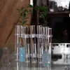 Vaser gångjärnsblomma vas Högt transparansglas med krok- och borstprovningsbehållarhydroponisk växt