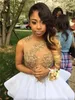 New Short Graduation Homecoming Dresses 2023 Sexy See Through Ball Gown White Gold Summer 8th Grade Party Prom Dress Vestido De Festa