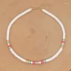 Collier ras du cou Boho coloré de 6mm pour femmes et filles, perles de disque assorties, bijoux en argile polymère, tendance 2023