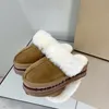 Furry leather boots classic womens designer boots winter warm snow boots fashion outdoor suede ankle boots new long hair half slipper new comfortable casual shoes