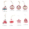 Christmas Decorations Pendants Small Hanging Tags Colored Santa Claus Pendants Christmas Trees Wooden DIY