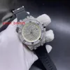 Diamantes relógio masculino relógios mecânicos automáticos 40mm com aço cravejado de diamantes 904l pulseira de borracha safira negócios pulsowatc274j