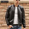 Men's Leather Faux Large Size 5XL Sheepskin Slim Aviation Genuine Bomber Jacket Men Real Flights Black Pilot Coats 230908