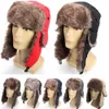 Beanieskull Caps män unisex varm trapper trupper öronflap vinter klaffar skid hattar ryska faux päls 230907