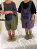 ROMPERS KIDS OMALSS mjuk tunn bomull Jean Cargo Pants Patchwork Enkelt bekvämt mode för barn pojkar och flickor 230907