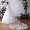 Bridal Veils 3m 1.5m Cathedral Train Wedding Veil Lace Floral One Layer With Comb Soft Tulle Bride Head Accessory Woman