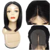 4x1 T lace human hair wigs Bob style middle part straight 10 12 14 16 inch Indian wig2521