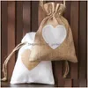 Confezione regalo 10X13 cm Borsa portaoggetti tascabile con stringhe Sacco di corda Natale Decorazione di San Valentino Consegna a domicilio Giardino festivo Dhgarden Dhizt