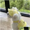 Cão vestuário ao ar livre roupas para animais de estimação clássico padrão moda ajustável arnês casaco bonito teddy hoodies terno pequeno colar accessor ps216 dhpu9