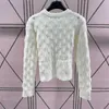 SWEATER WSPASOWANIE SWORMATOR SWOCK KOBIETY PULLOVER DEKAGIZACJA DEKORACJI DLA METALNEGO SKŁADNOŚCI DŁUGO SKORNIKA LUBY BIAŁY KNITWEAR PULL FEMME Projektanci Swatery Women Women