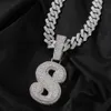 Charms The Bling King Big Bold Single Letter Pendant Initial Letter A-Z Micro banade ut 5A Cubic Zirconia Charm Necklace Hiphop Jewelry 230908