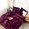 Bedding sets Bedding Set Luxury Winter Warm Thicken Mink Fleece Duvet Cover Bed Sheet and Pillowcases Quilt Cover Queen King Size 150x200cm 230908