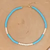 Collier ras du cou Boho coloré de 6mm pour femmes et filles, perles de disque assorties, bijoux en argile polymère, tendance 2023