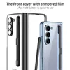 واضح من الصعب ل Samsung Galaxy Z Fold 5 Case Pen Slot Glass Protect Cover Cover