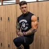 Herrtankstoppar sommarman som kör Väst gym ärmlös skjorta Slim Fit Men Bodybuilding Sport Workout Training Singlet