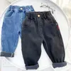 Byxor Jeans 2 7t Hangat Musim Dingin Beludru Untuk Anak Perempuan Celana Pakaian Luar Laki Laki Gugur Panjang REMAJA ANAK ANAK 230907