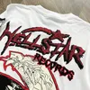 Męskie tshirts 2023 Hellstar Tshirt klasyczny Flame Letter Drukuj Hellstar Wysokiej jakości THIRT