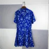 Sandro Shirt Collared Floral Dress Ruffle Fit A-line Mini Dress for Women