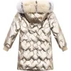 Down Coat Girl Waterproof and Down Cotton Jacket Thick Hooded Collar Coat Children Outerwear Playing In The Snow R230905