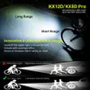 Luci per bici 10000mAh Luce per bicicletta 12 LED TypeC Indicatore batteria digitale Set ricaricabile USB con 3 supporti Torcia 5000LM 230907