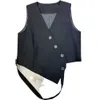 Kort design nisch svart kostym Vest Female Summer Wear V Neck Slim Looked Top