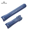 Reef Tiger RT Men's Rubber Watch Band Waterproof Blue Durable Strap 24mm Width With Buckle RGA3503 Bands350N