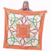 130 cm näsduk Ny mode Silk Scarf Twill Imitation Kvinnlig Big Square Chain Printing Travel Shawl230q