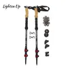 Trekking Poles Lighten Up Ultra-light Carbon Three Section Walking Stick Adjustable Alpine Pole Climbing266x