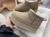 Australien Snow Boot Tasman Tazz Tisters Designer Fluffy Slides Chestnut Mini Platform Boots Luxury Classic Winter Women Män Fur Booties Real Leather