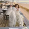 Женская пуховая женская зимняя одежда Женская мода Корейский меховой воротник с капюшоном Длинная хлопковая стеганая куртка Пальто Женская Элегантная свободная толстая белая парка L230909