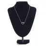 Vendita di nuovi gioielli Maxi Colar Simple Love Heart Knot Coppia di gioielli in oro 18 carati e argento placcato catena a maglia per il tuo Ang229F