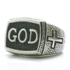 Heren Jongens 316L Rvs Cool Cross GOD Jezus Christus Ring Est Cluster Rings271E