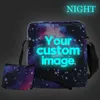 Duffel Bags Custom Your Image Luminous Messenger Bag Women Handbag Girls Crossbody Bag for Ladies Casual Shoulder Bags Bookbags Gift 230908