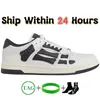 Designer Amires Bone Sapatos Casuais Homens Mulheres Skel Top Baixo Couro Genuíno Sneaker Falt Fashion Sneakers Branco Cinza Verde Preto Laranja Vermelho Azul Amarelo Treinadores Trainer