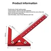 Aluminum alloy center scriber to find the center of the circle, draw the line gauge, right angle to the center, vertical line, 45 degree angle woodworking measuring ruler