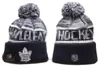 2023 Hockey Maple Leafs Beanie Equipo norteamericano Parche lateral Lana de invierno Deporte Gorro de punto Gorros con calavera Gorros