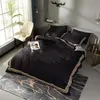 Casual king size designer conjunto de cama cobre 4 pçs carta impresso algodão macio consolador capa edredão luxo rainha folha com pi2927